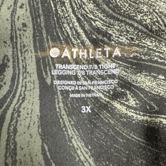 Athleta Transcend 7/8 Tight Sumi Marble Green Women's Size 3X New With Tags - Picture 4 of 11